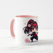 Niedliches Ninja-Kriegerblümchen Tasse (Vorderseite Links)