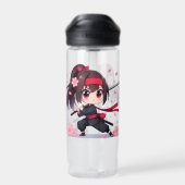 Niedliches Ninja-Kriegerblümchen Trinkflasche (Rückseite)