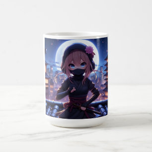 Niedliches Ninja-Kriegermädchen Kaffeetasse