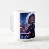 Niedliches Ninja-Kriegermädchen Kaffeetasse (Vorderseite Links)