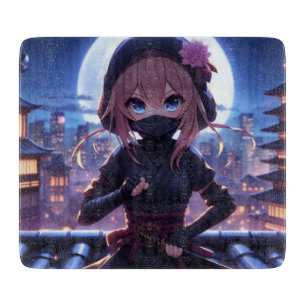 Niedliches Ninja-Kriegermädchen Schneidebrett