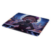 Niedliches Ninja-Kriegermädchen Schneidebrett (Ecke)