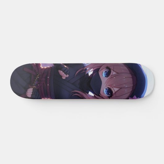 Niedliches Ninja-Kriegermädchen Skateboard (Horizontal)