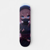 Niedliches Ninja-Kriegermädchen Skateboard (Vorne)