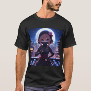 Niedliches Ninja-Kriegermädchen T-Shirt