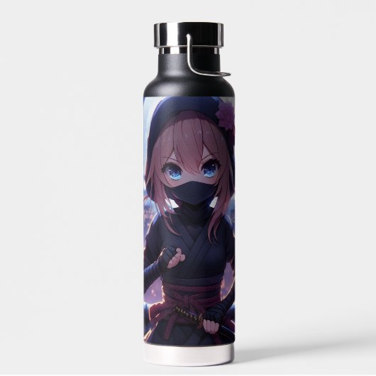 Niedliches Ninja-Kriegermädchen Trinkflasche (Links)