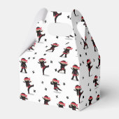 Niedliches Ninja Warrior Black & Red Kindergeburts Geschenkschachtel (Rückseite)