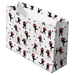 Niedliches Ninja Warrior Kids Black & Red Pattern Große Geschenktüte
