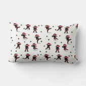 Niedliches Ninja Warrior Kids Black & Red Pattern Lendenkissen (Rückseite)