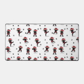 Niedliches Ninja Warrior Kids Black & Red Pattern Schreibtischunterlage (Vorderseite)