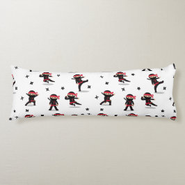 Niedliches Ninja Warrior Kids Black & Red Pattern Seitenschläferkissen