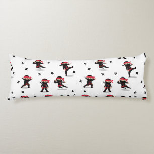 Niedliches Ninja Warrior Kids Black & Red Pattern Seitenschläferkissen