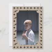 Niedliches Ninja Warrior Kindergeburtstag Foto Einladung (Rückseite)