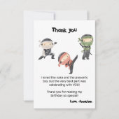 Niedliches Ninja Warrior Kindergeburtstag Party Dankeskarte (Vorderseite)