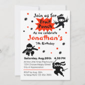 Niedliches Ninja Warrior Kindergeburtstag Party Einladung (Vorderseite)