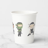 Niedliches Ninja Warrior Kindergeburtstag Party Pappbecher (Rückseite)