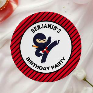 Niedliches Ninja Warrior Kindergeburtstag Party Pappteller