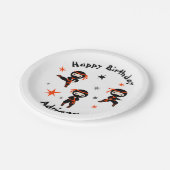 Niedliches Ninja Warrior Kindergeburtstag Party Pappteller (Schrägansicht)