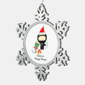 Niedliches Ninja Weihnachten Schneeflocken Zinn-Ornament (Rechts)