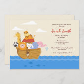 Niedliches Noahs Arche-Geschlechts-laden neutrale Einladung (Vorne/Hinten)