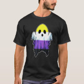 Niedliches Non-Binary Ghost Lgbt Halloween Ghost L T-Shirt (Vorderseite)