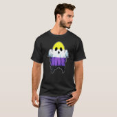 Niedliches Non-Binary Ghost Lgbt Halloween Ghost L T-Shirt (Vorne ganz)