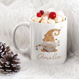 Niedliches Nordic Gnome Personalisierte Weihnachte Kaffeetasse