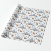 Niedliches Nordic Holiday Bear Muster Geschenkpapier (Ungerollt)