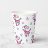 Niedliches Nordic Santa Snowflake Muster Pappbecher (Rückseite)