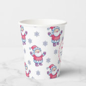 Niedliches Nordic Santa Snowflake Muster Pappbecher (Vorderseite)