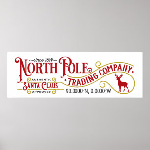 Niedliches "North Pole Business"-Schild Poster