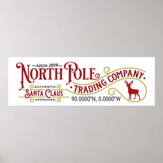 Niedliches "North Pole Business"-Schild Poster (Vorne)