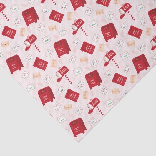 Niedliches North Pole Mail Weihnachtsmuster Seidenpapier (Detail)