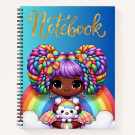 Niedliches Notebook/Adorable Rainbow chibi Girl Notizblock