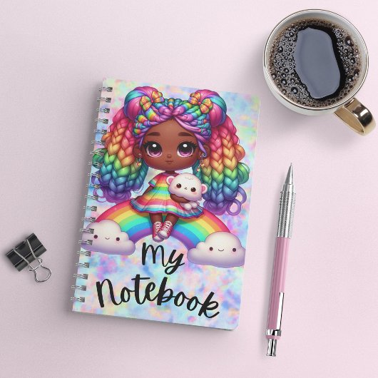Niedliches Notebook / farbiges Rainbow-Notebook Notizblock
