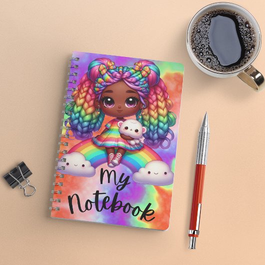 Niedliches Notebook / farbiges Rainbow-Notebook Notizblock