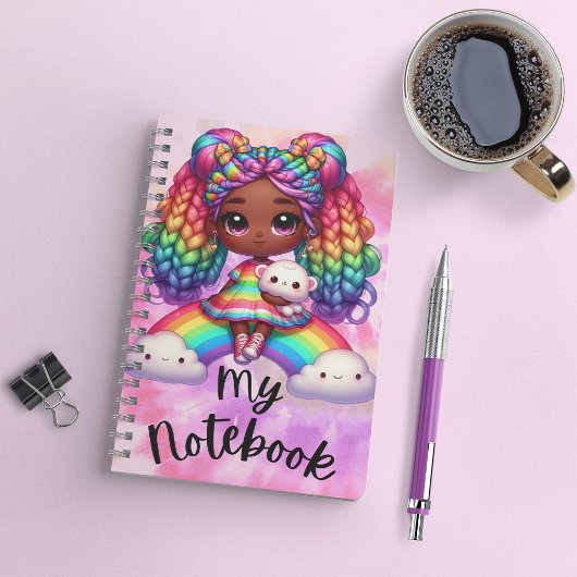 Niedliches Notebook / farbiges Rainbow-Notebook Notizblock