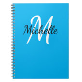 Niedliches Notebook mit Blue & White Custom Monogr Notizblock (Vorderseite)