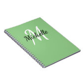Niedliches Notebook mit Monogramm in Weiß und Grü Notizblock (Rechte Seite)
