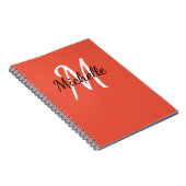 Niedliches Notebook mit orangefarbenem Monogramm Notizblock (Rechte Seite)