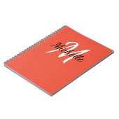 Niedliches Notebook mit orangefarbenem Monogramm Notizblock (Linke Seite)