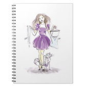 Niedliches Notizbuch-Mode-Mädchen-und Notizblock (Vorderseite)