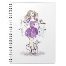 Niedliches Notizbuch-Mode-Mädchen-und