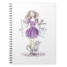 Niedliches Notizbuch-Mode-Mädchen-und Notizblock