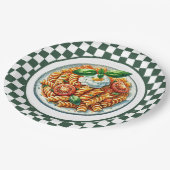 Niedliches Nudelgericht Pappteller (Schrägansicht)