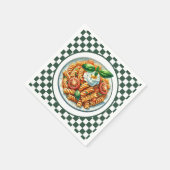Niedliches Nudelgericht Serviette (Ecke)