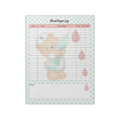 Niedliches Nurse Zuckerbär Blutzuckerprotokoll Notizblock (Rotiert)