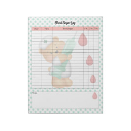 Niedliches Nurse Zuckerbär Blutzuckerprotokoll Notizblock