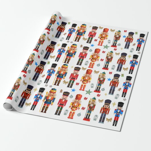 niedliches Nutcracker-Muster Geschenkpapier (Ungerollt)