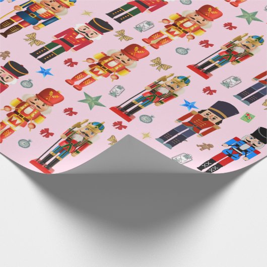 niedliches Nutcracker-Muster Geschenkpapier (Ecke)